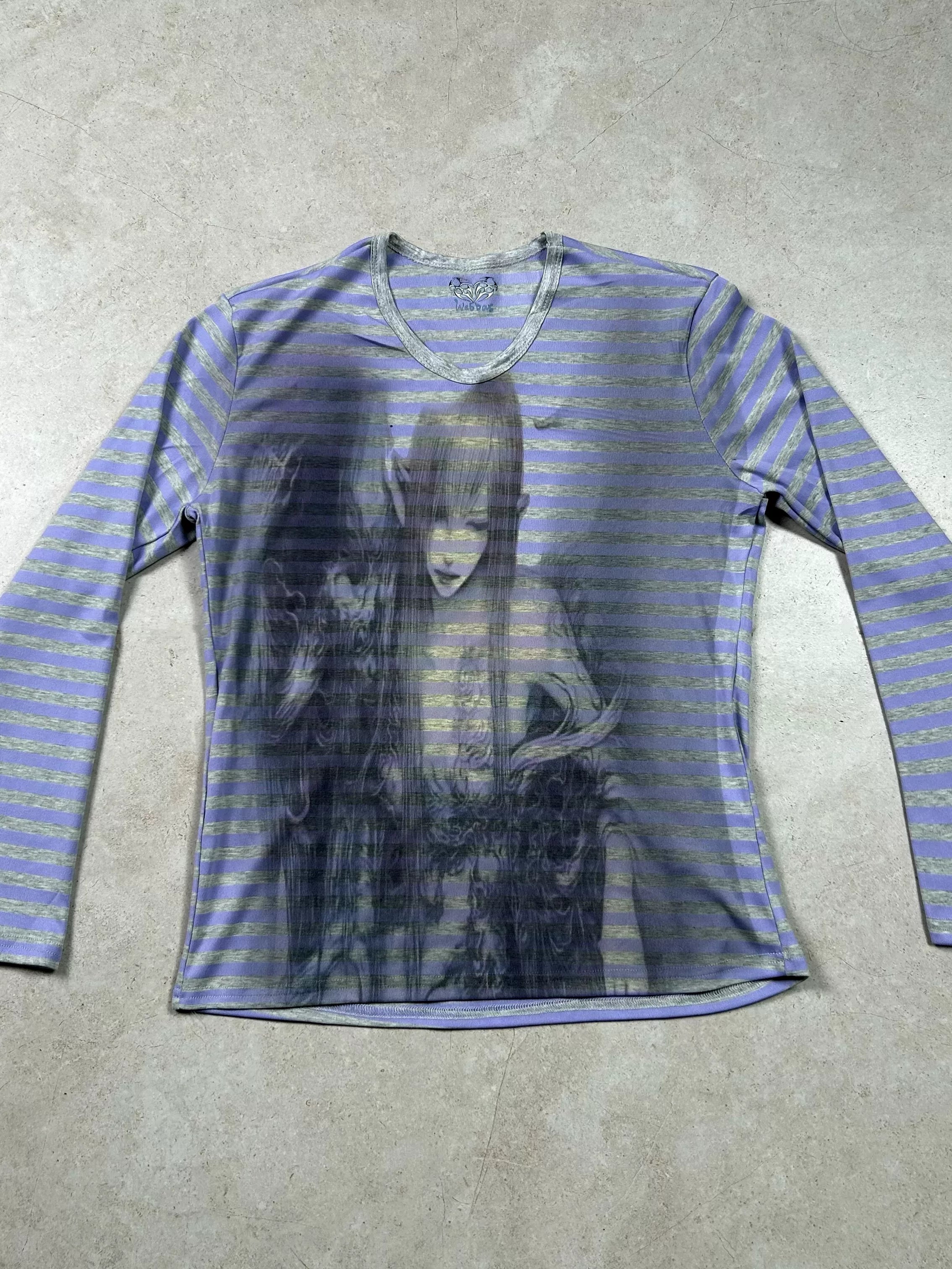 WEBBAR Striped Casual Versatile Long Sleeve