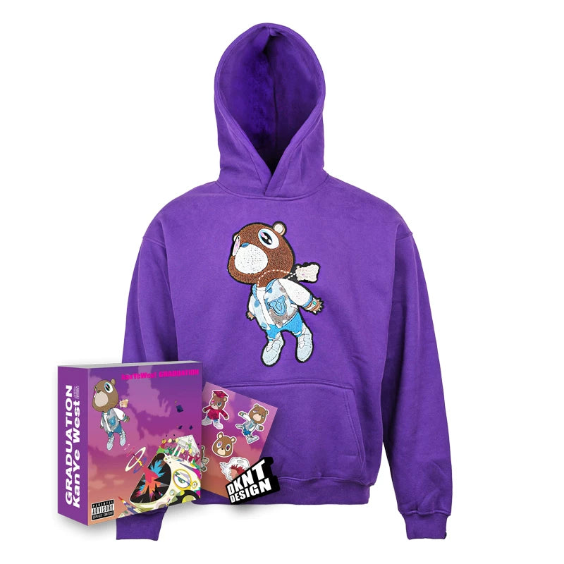 KANYE Towel Embroidered Pattern Fleece Heavy Sweater