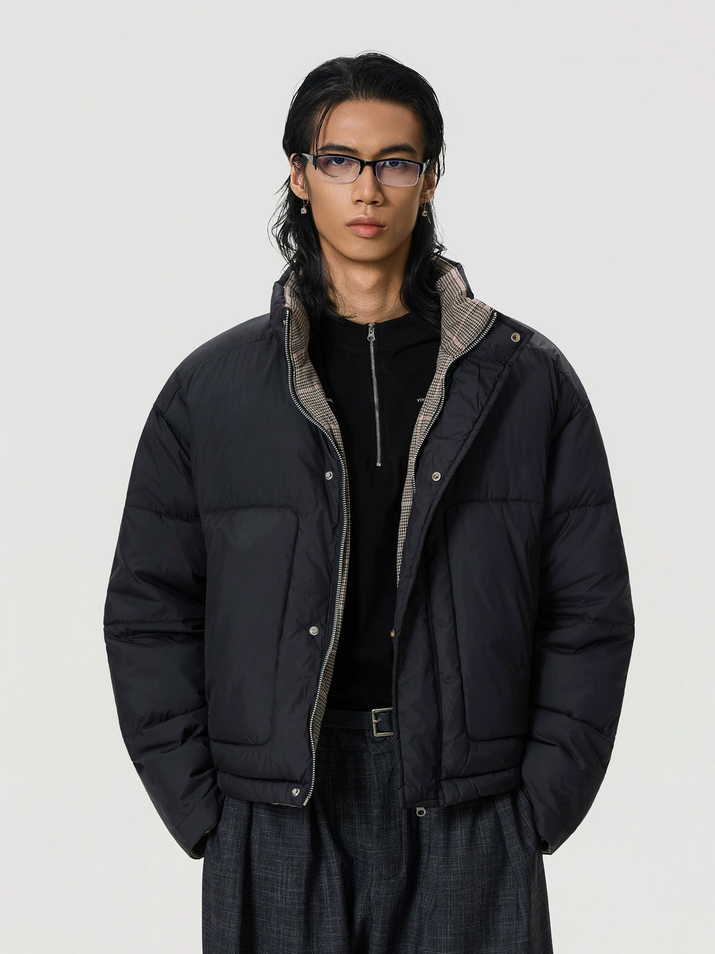 BTSG Double-sided Wear Stand-up Collar Thermal Cotton-padded Coat