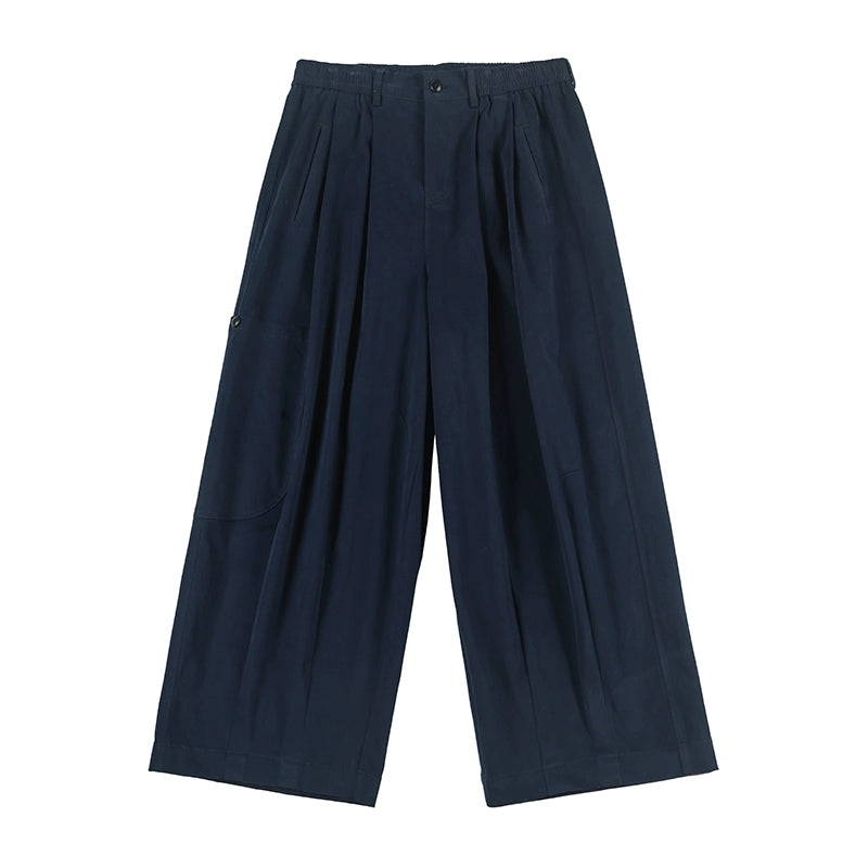 NOEARS Loose Straight Elastic Waist Slacks