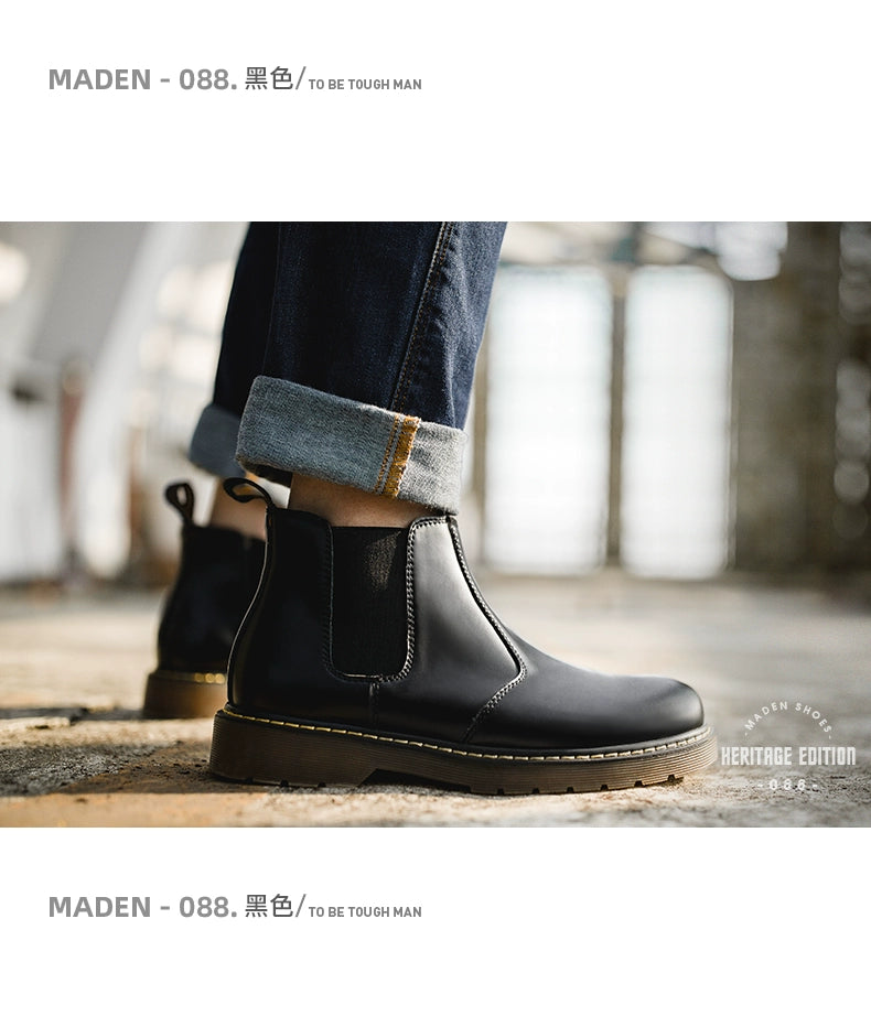 Maden High-top Chelsea Casual Leather Shoes Martin Booties