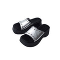 Mooreyu Heightening Muffin One-word Rivet Slippers