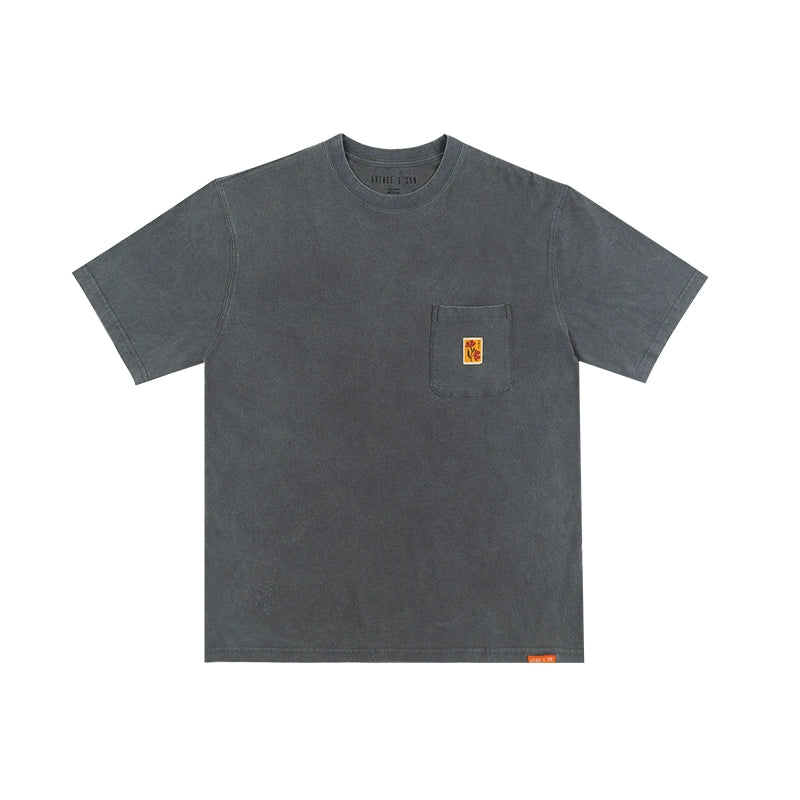 AVENUESON Woven Pocket Washed Casual Tee