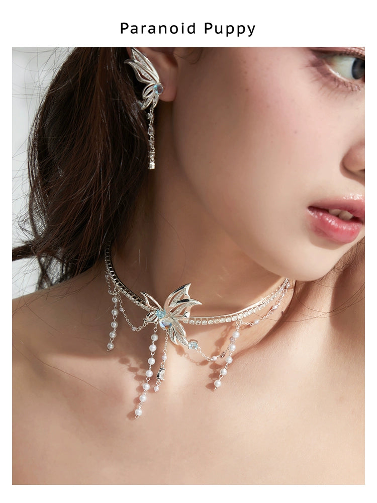 ParanoidP Super Fairy Butterfly Pearl Temperament Necklace