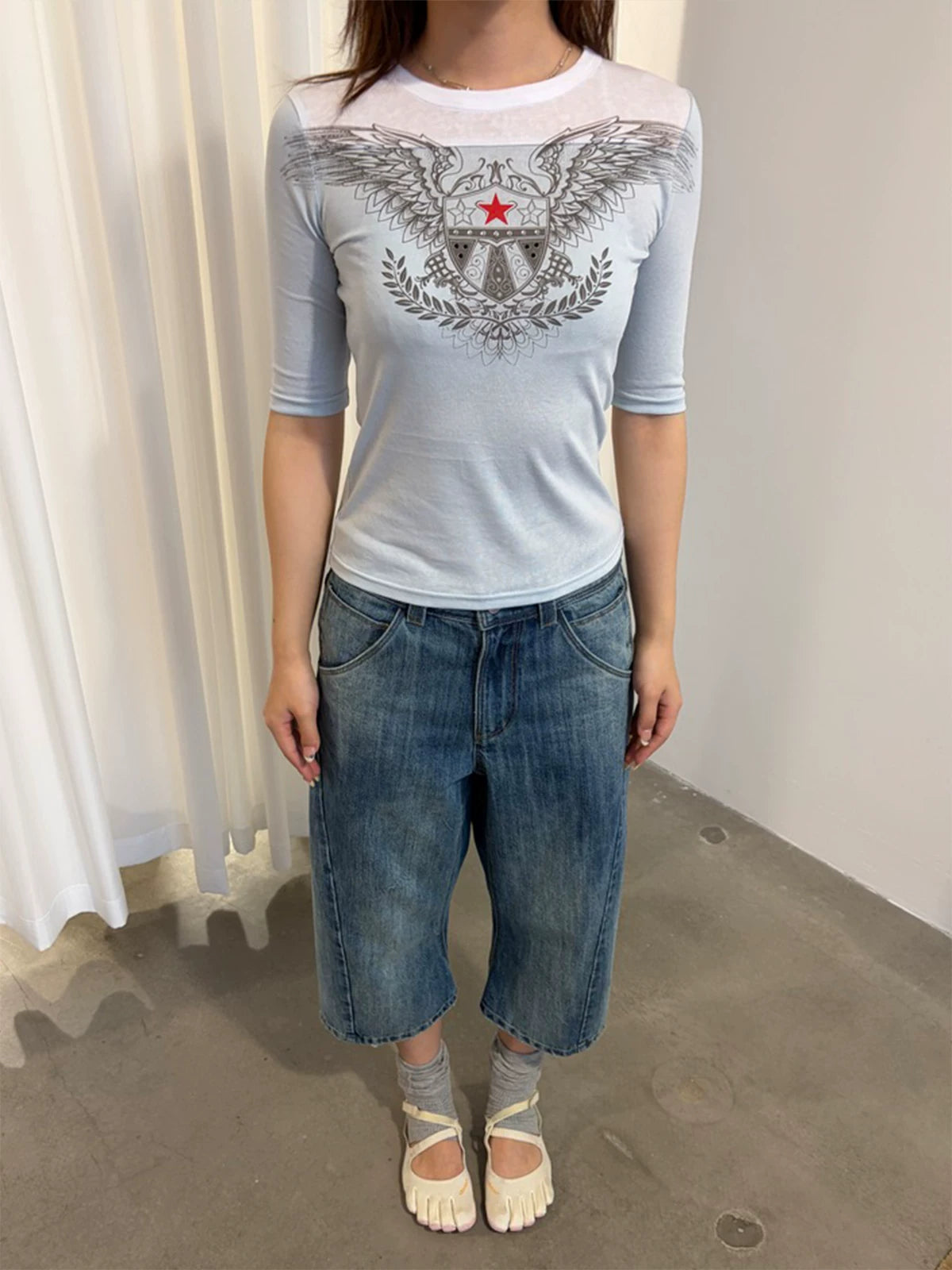 InsGale Eagle Stitching Slim Tee
