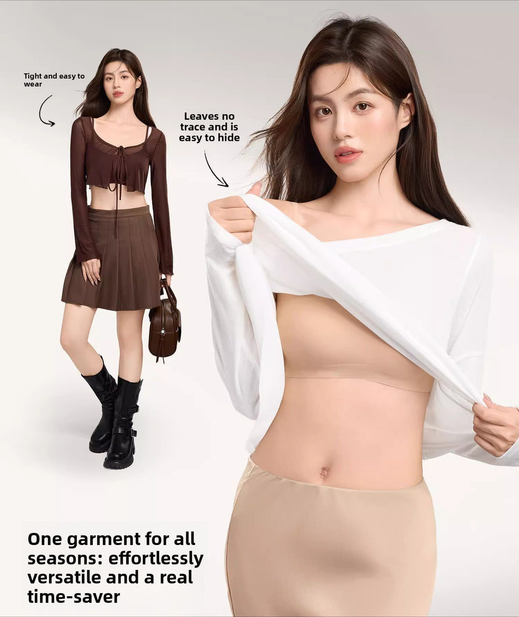 Secret World Traceless Skinny Shoulder Strap Sports Bra Cover