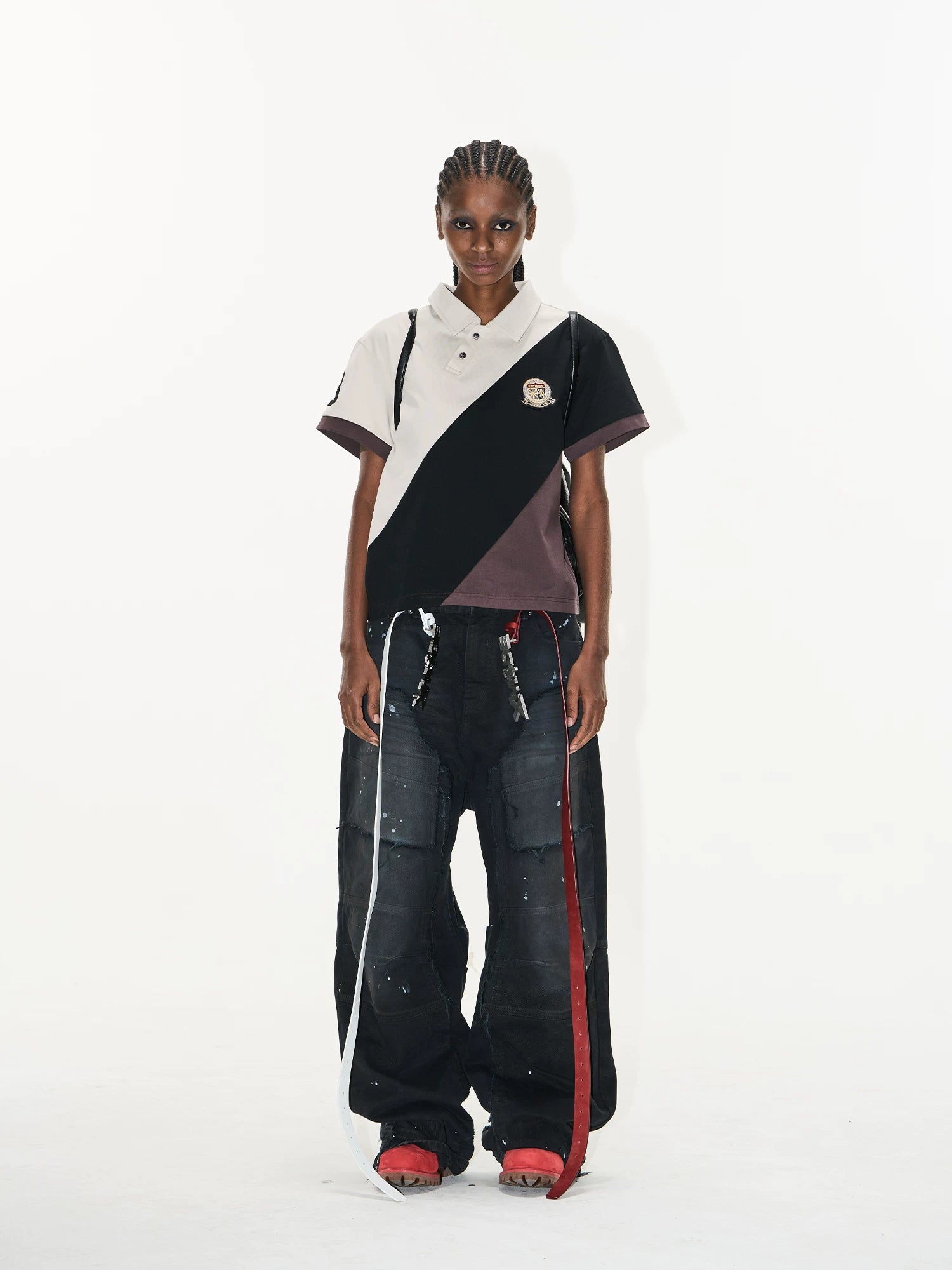 BLINDNOPLAN Stitching Embroidery Patch Short Tee