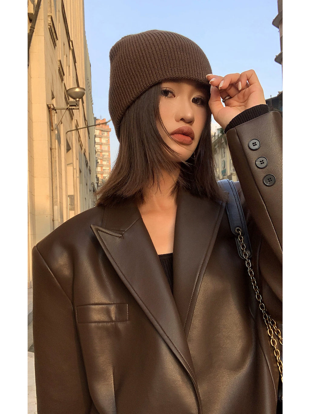 OUSPH Vintage Leather Jacket