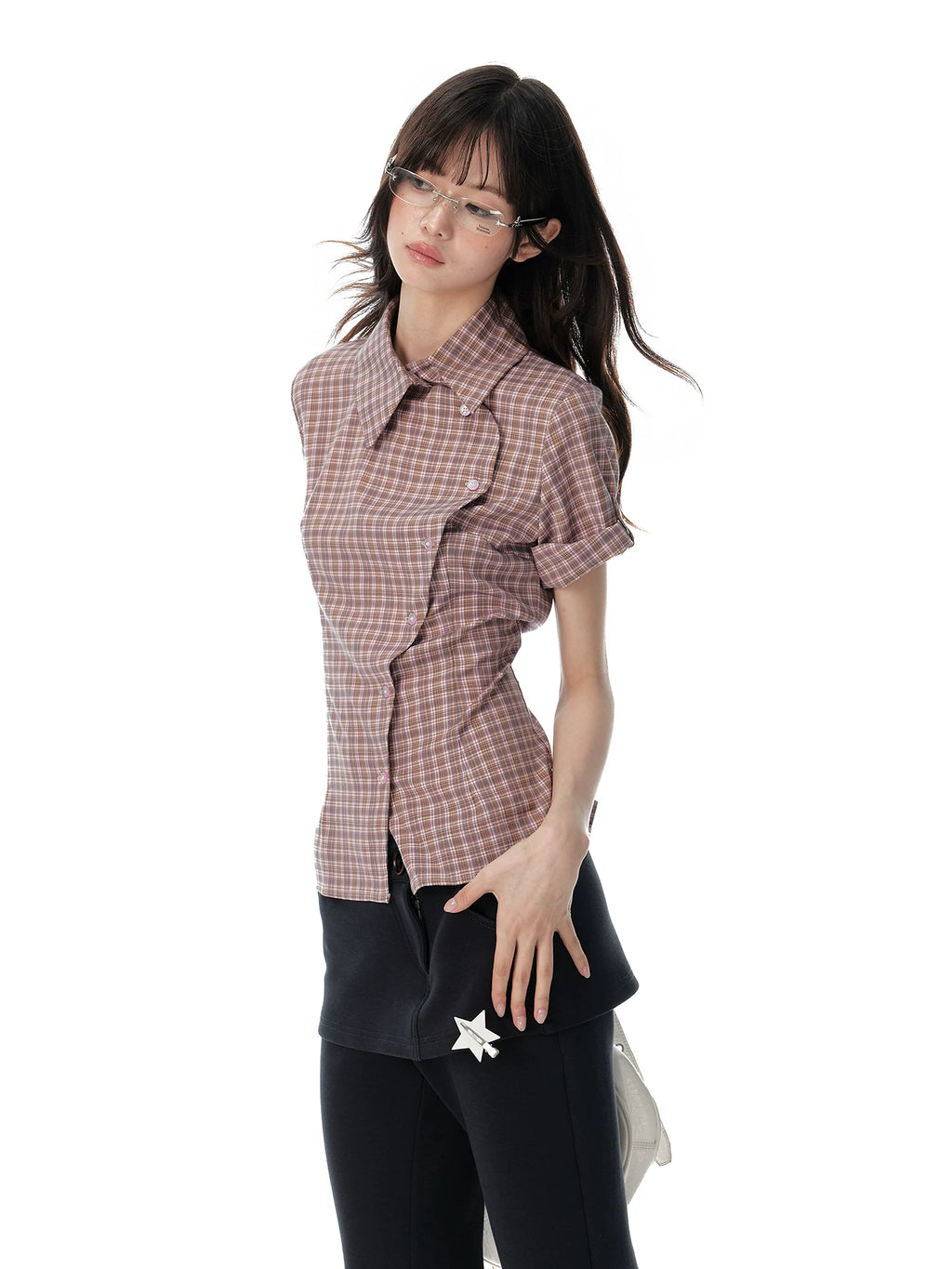 JIKOO Waist Slim Lapel Shirt