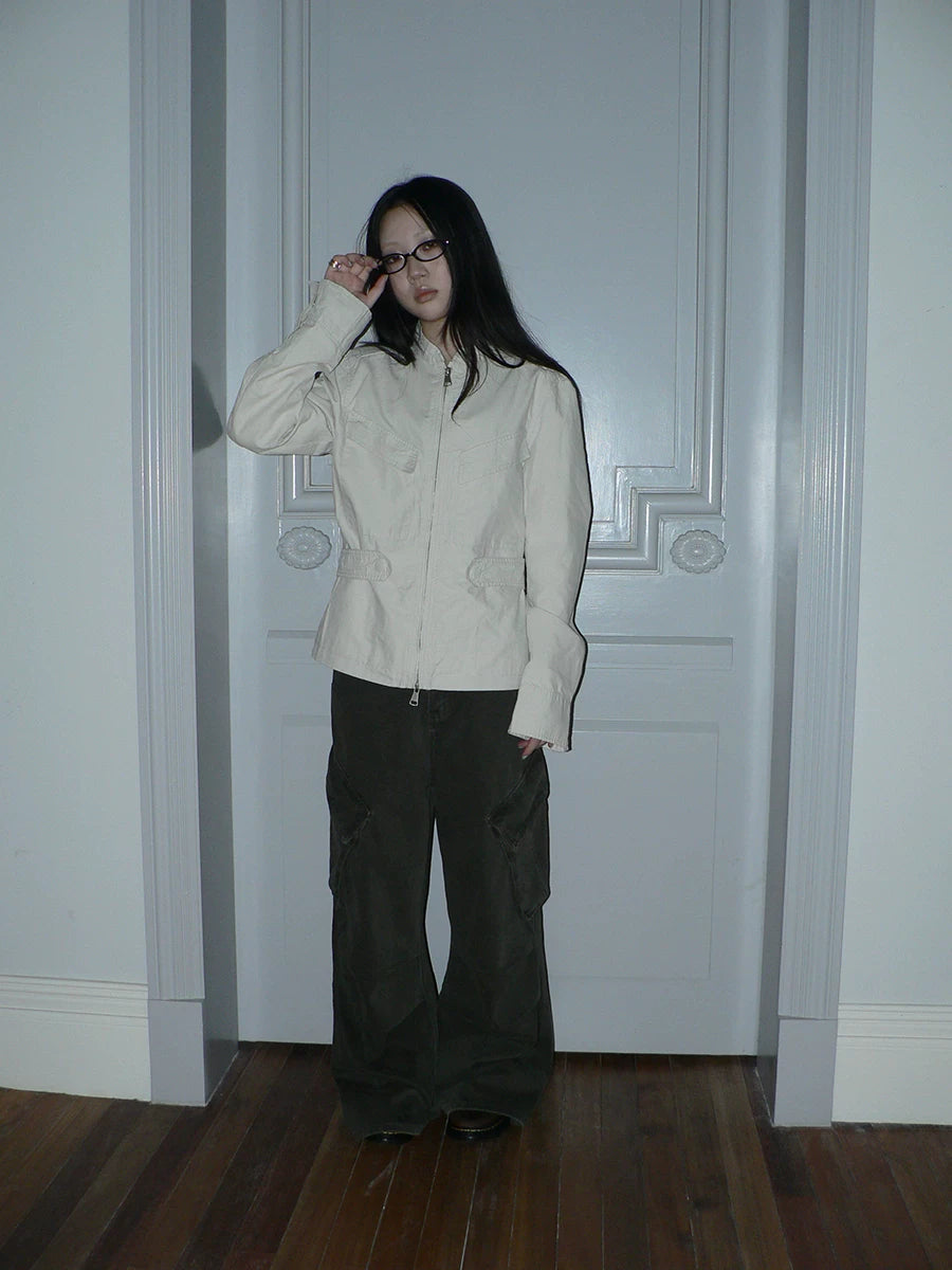 Ang: Project Vintage Stand-up Collar Double Zip Pocket Tooling Jacket