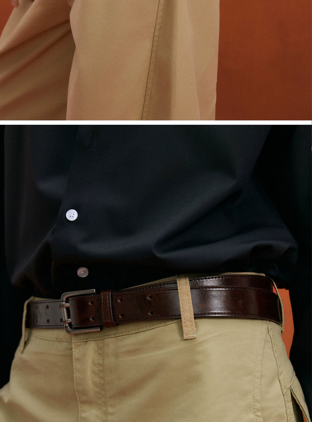 NO LOGO Retro Leather Belt