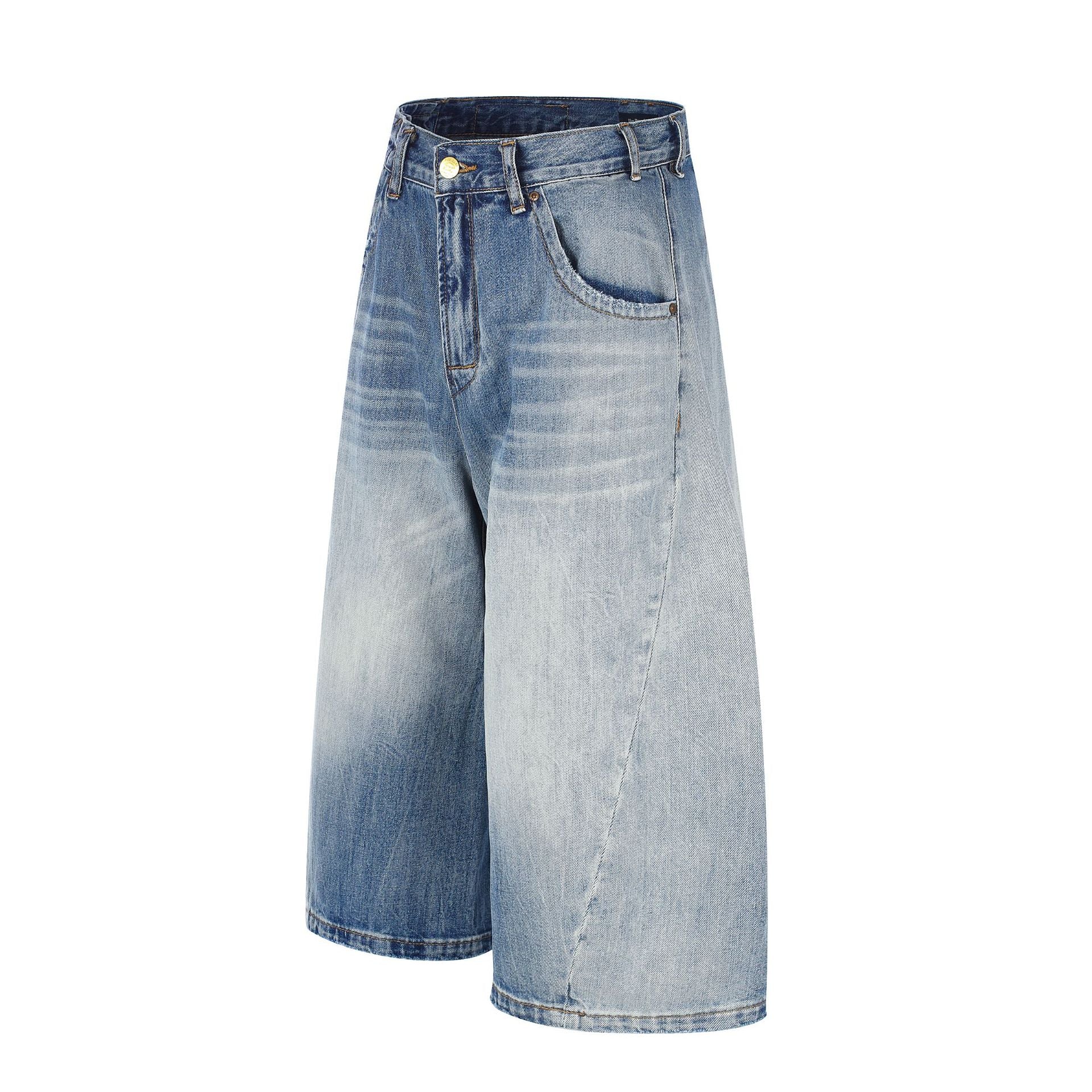 11KN Retro Straight Loose Seven-point Jeans