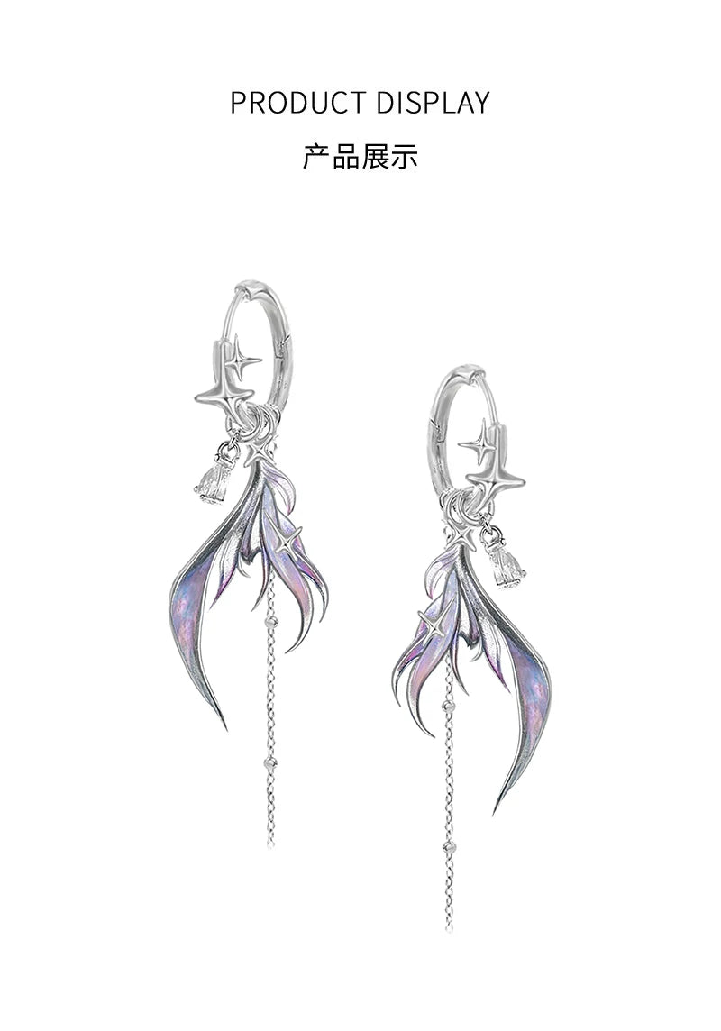 MASW Gradual Change Enamel Fishtail Earrings