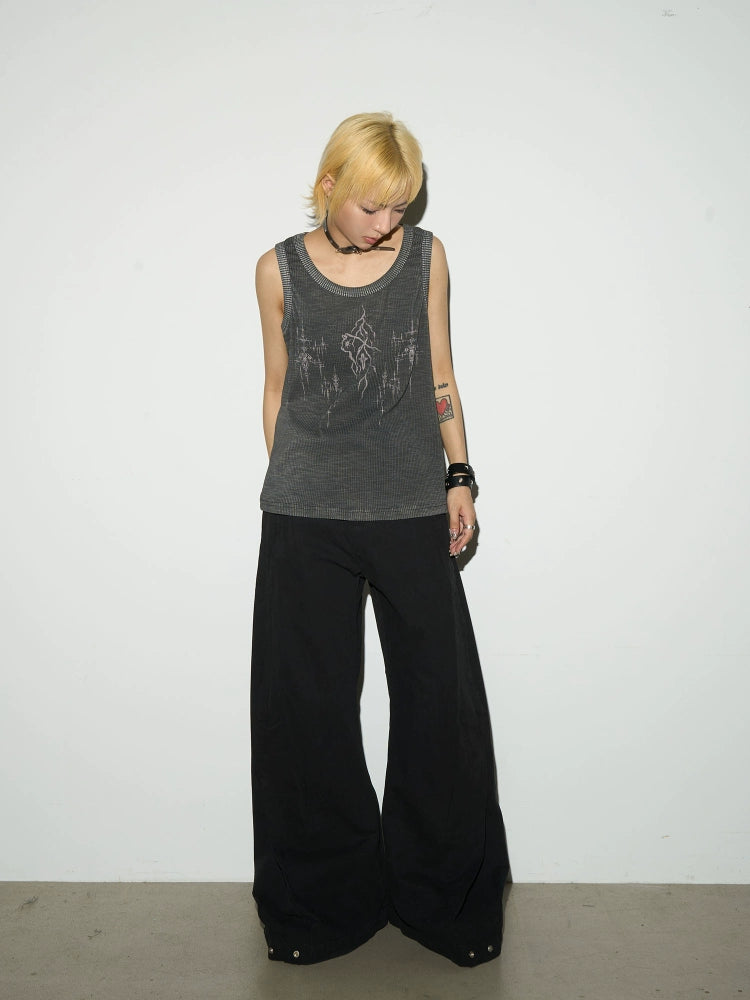 MICHINNYON Niche Personalized Printed Sleeveless Vest