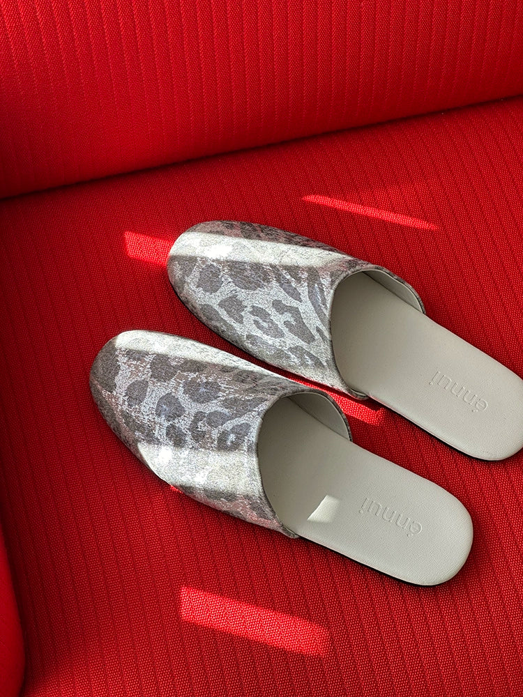 Ennui Cold Leopard Print Lazy Outside Bag Head Slippers