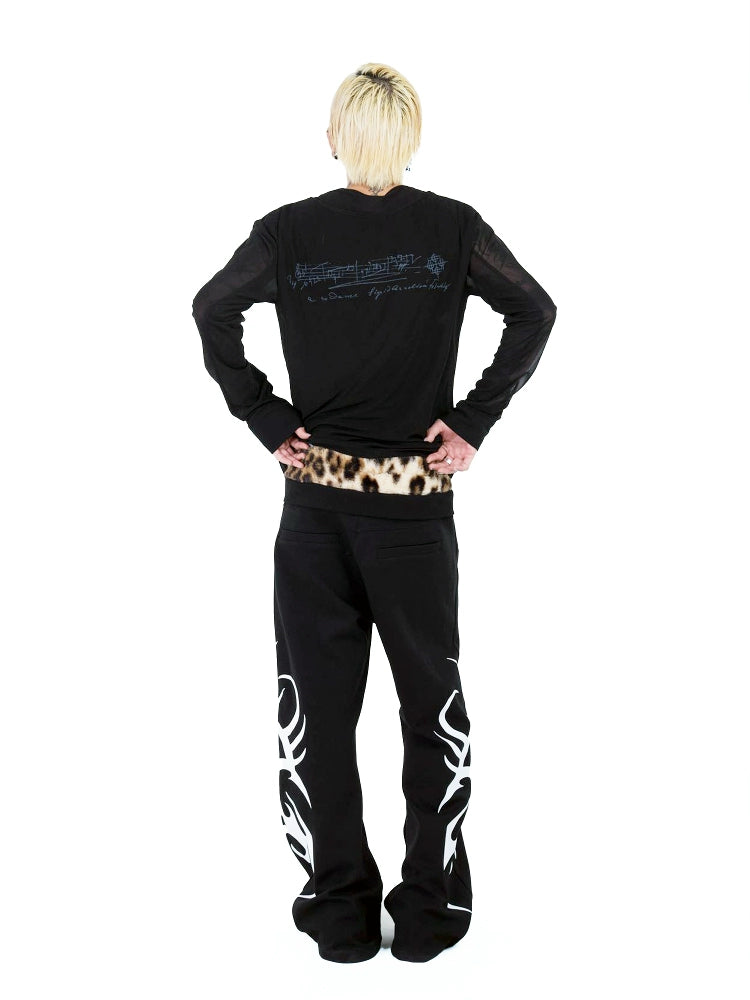 DETW 25ss * "Leopard Print"  Straight Machete Commuter Sweatpants