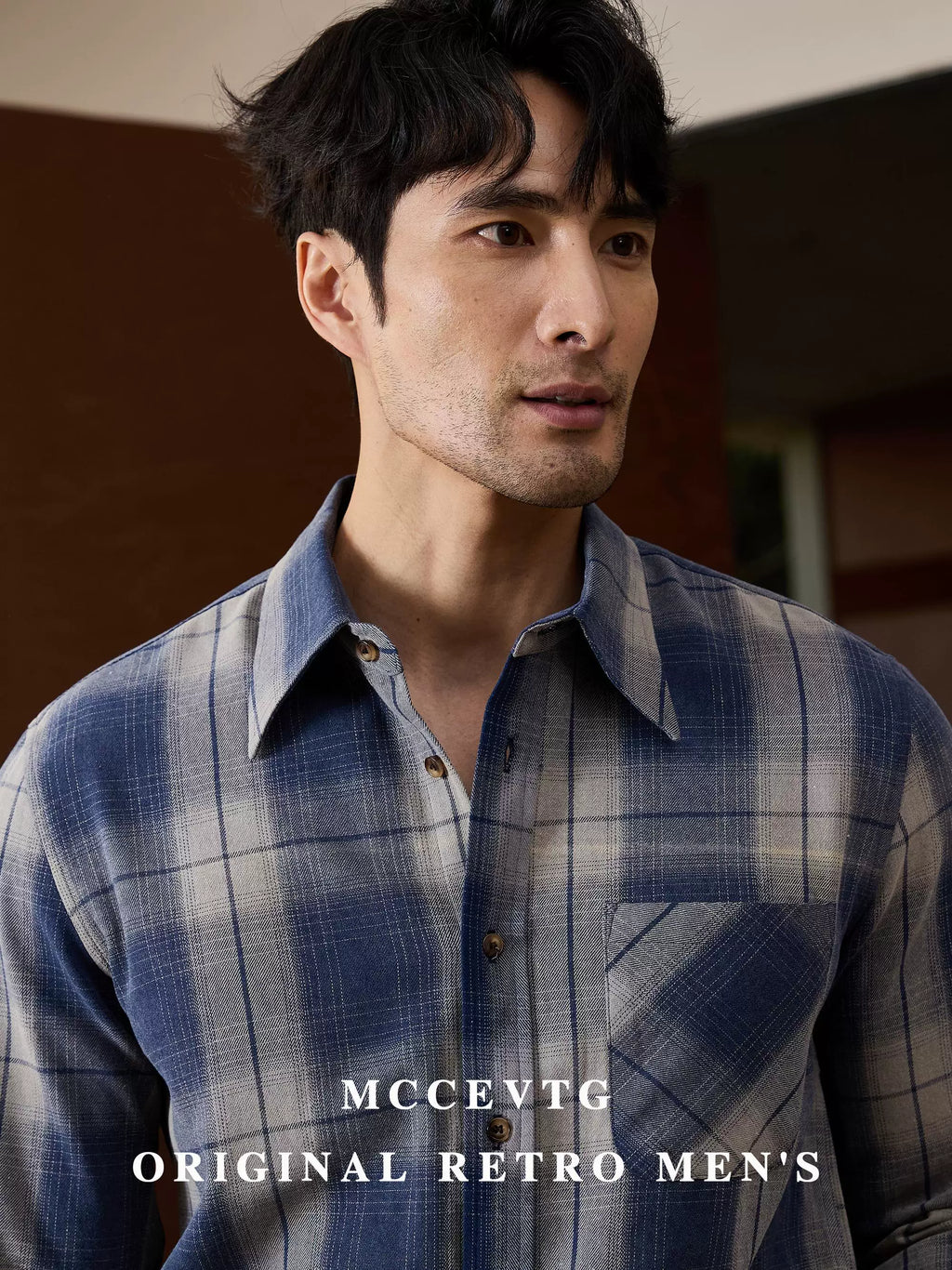 MCCEVTG Vintage Plaid Thickened Shirt
