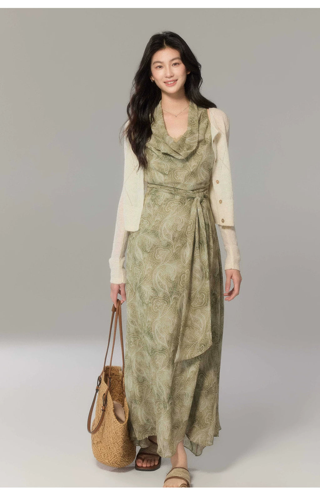 TYANG Ink Smudge Print Dress