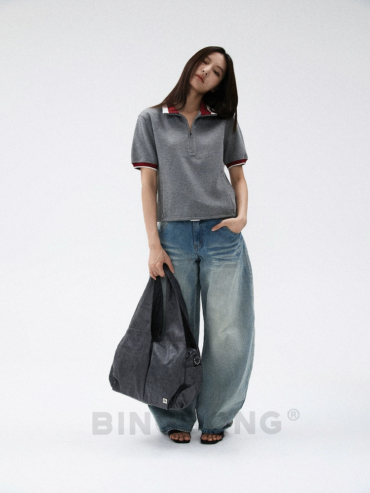 BINGBONG Retro Lazy Wind Large Capacity Messenger Tote Bag