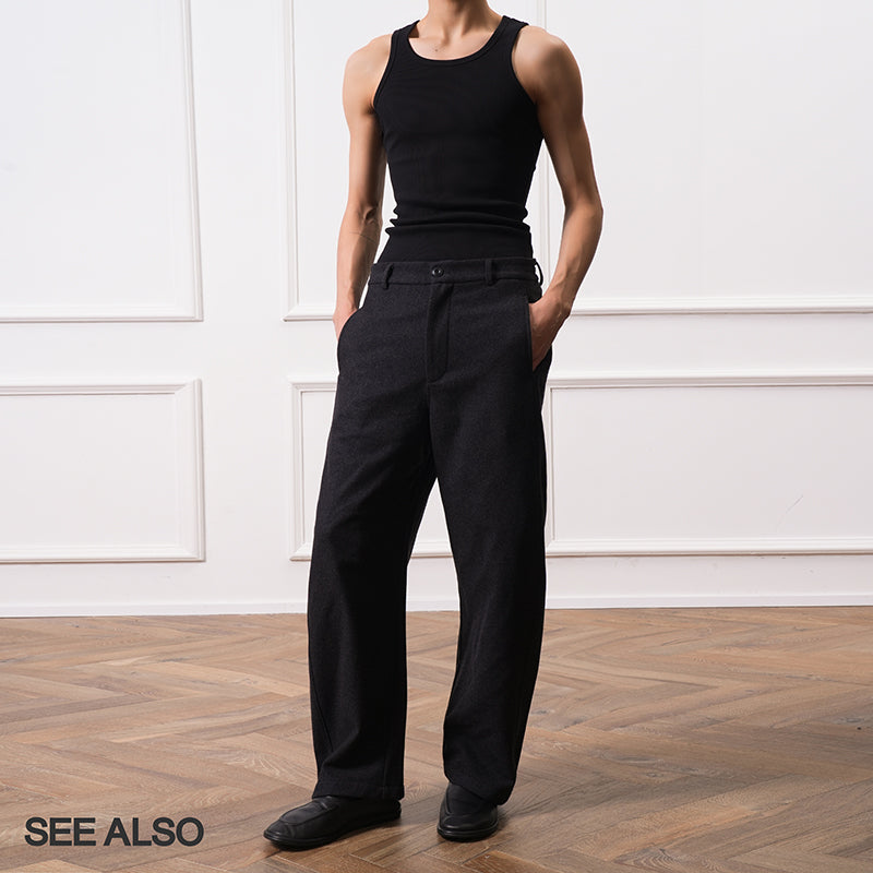 SEE ALSO wool old money scimitar pants 600g thickened Pants