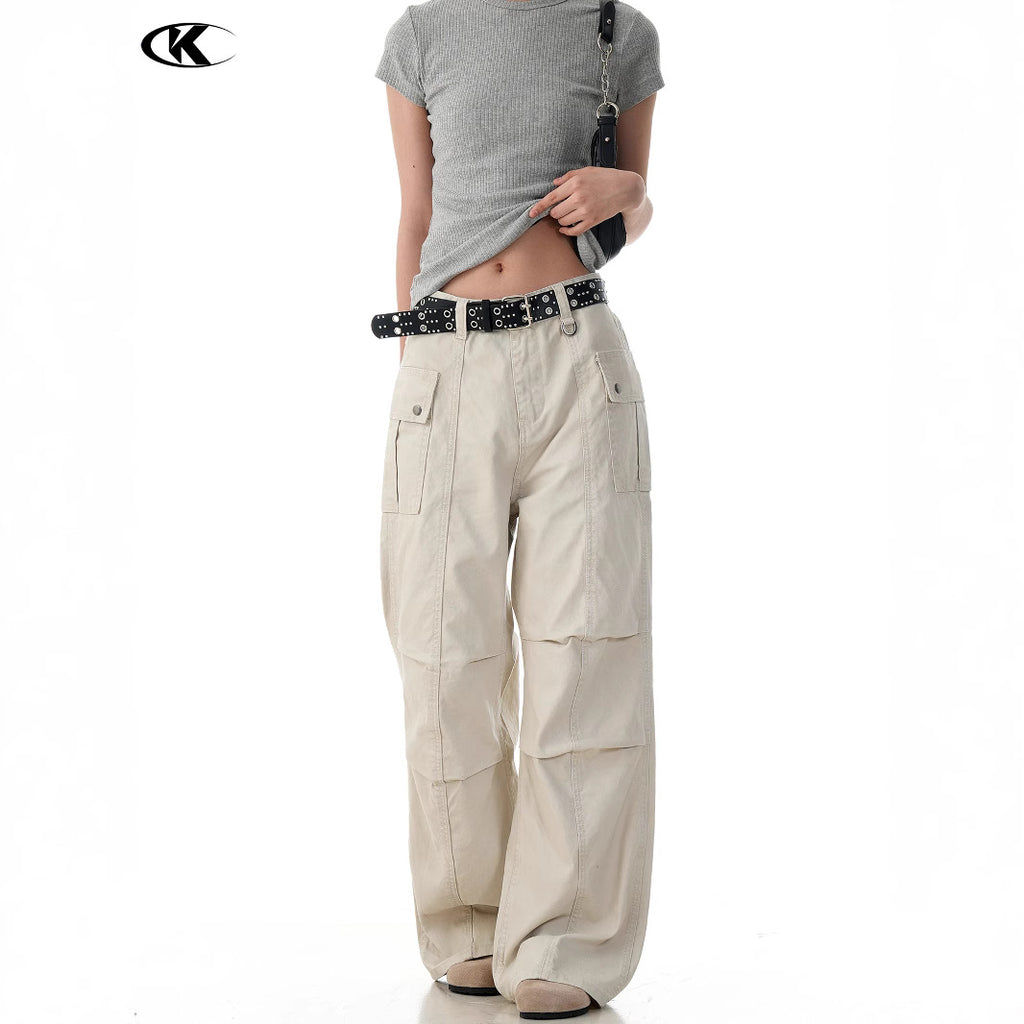 11KN Retro Straight-leg Micro-pull Overalls
