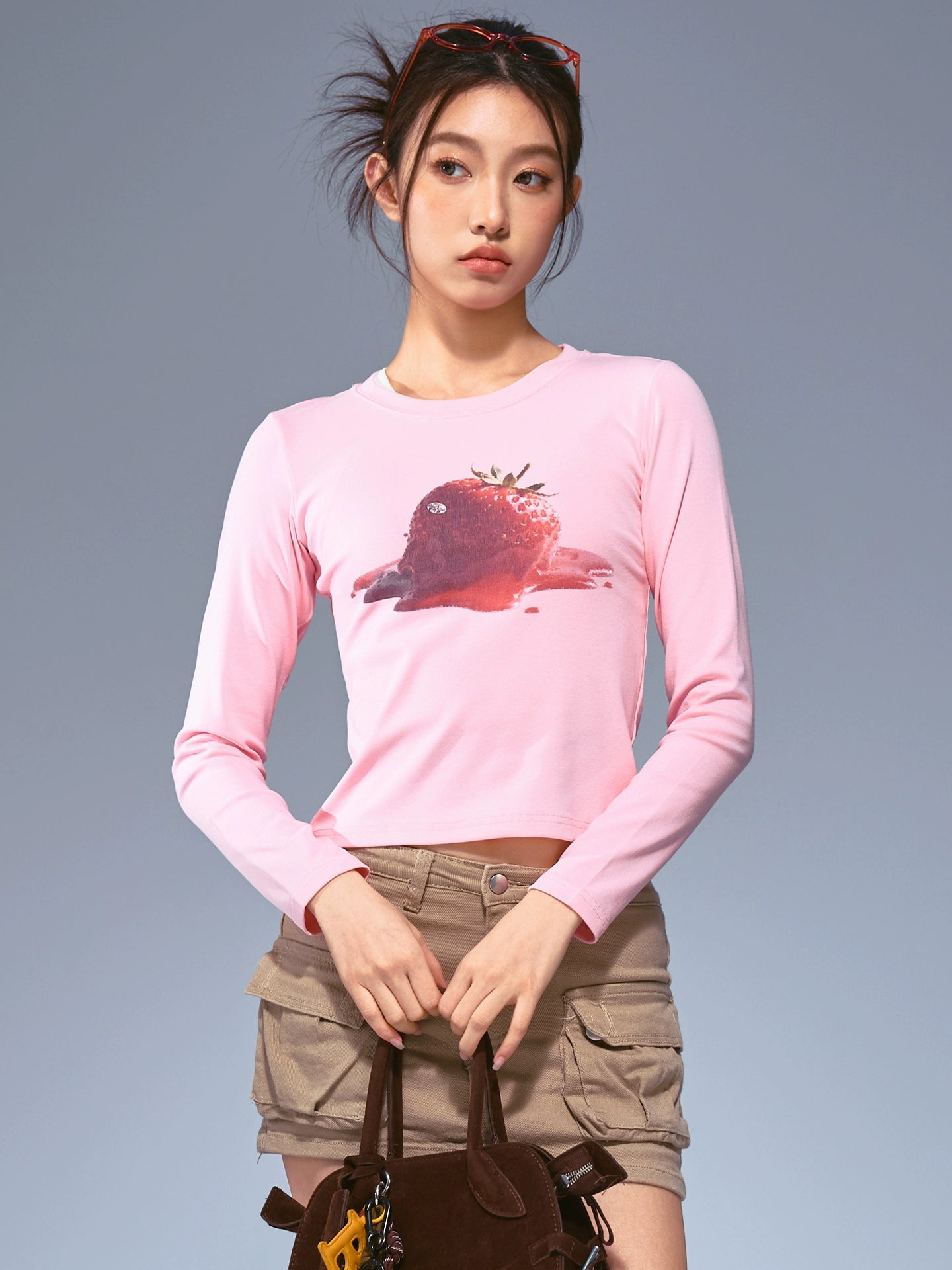 Remedy Fun Jam Print Front Shoulder Slim Short Long Sleeve