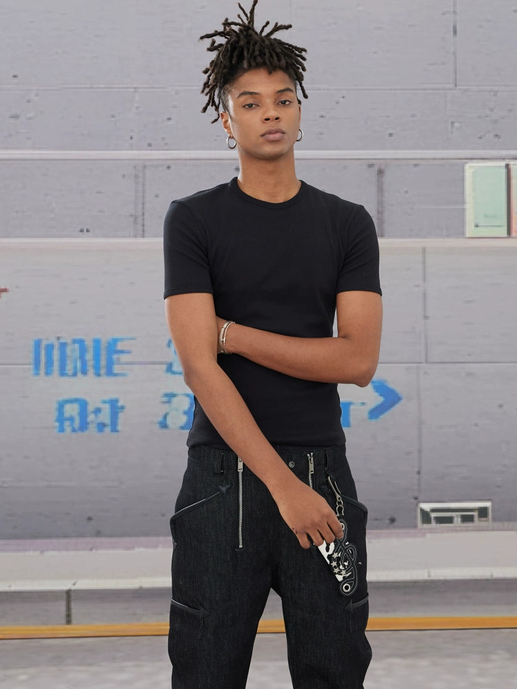 DND4DES Street Hip Hop Tight Fit Threaded Tee