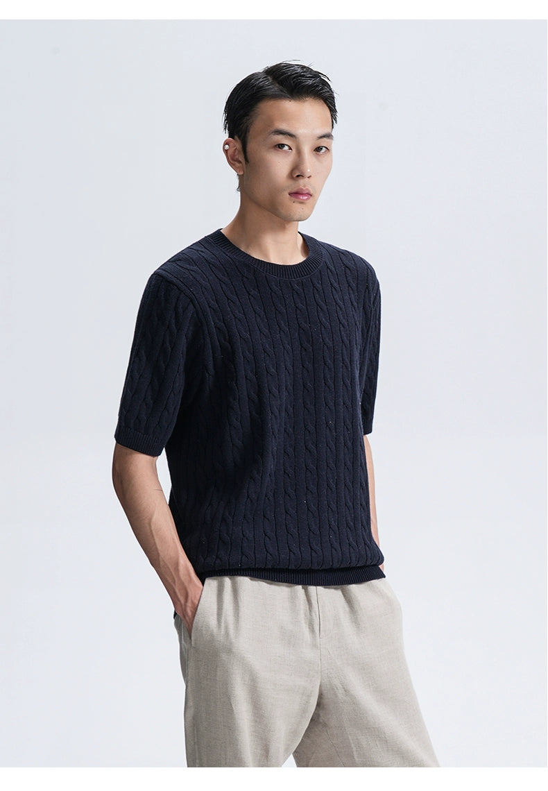 SEE ALSO Loose Knit Round Neck Short Sleeves