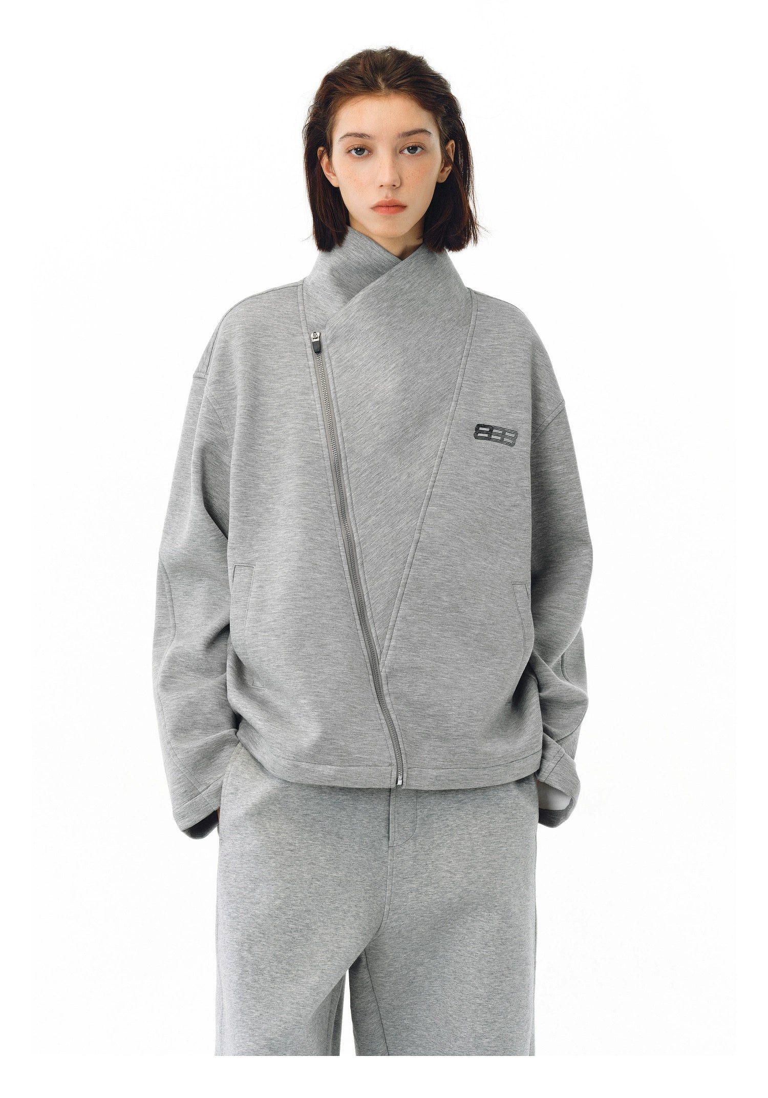 FPA Diagonal Cut Turtleneck Short Jacket