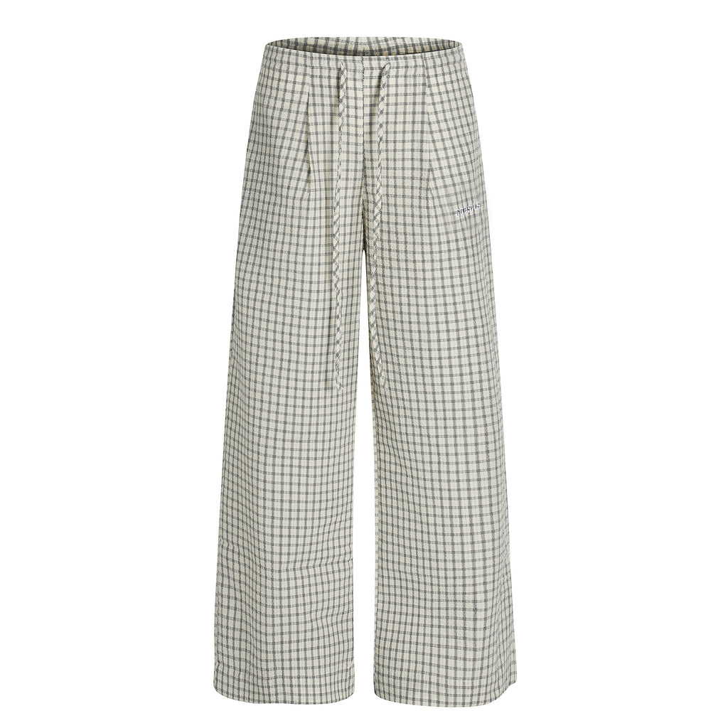 BLACKLISTS Lazy Casual Checked Wide Leg Floor Pants