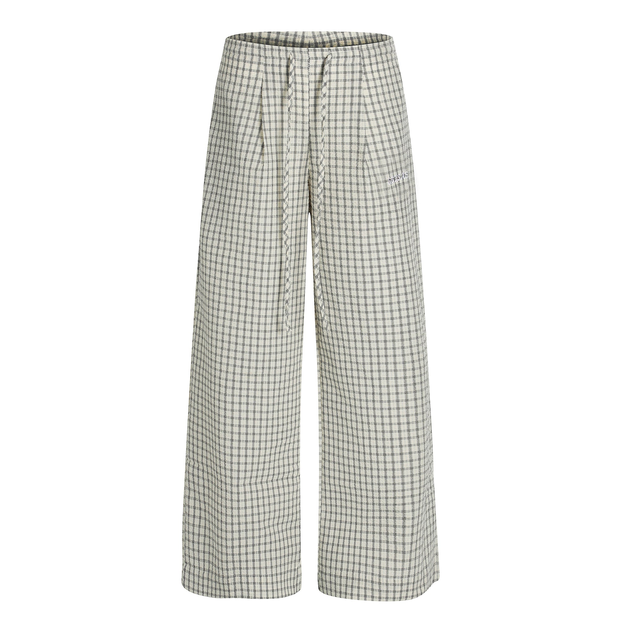 BLACKLISTS Lazy Casual Checked Wide Leg Floor Pants