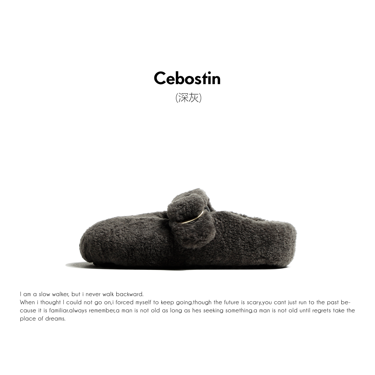 Cebostin Heightened Platform Wool One-pedal Muller Shoes