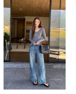 KANO Vintage Cat Whiskers Straight Jeans
