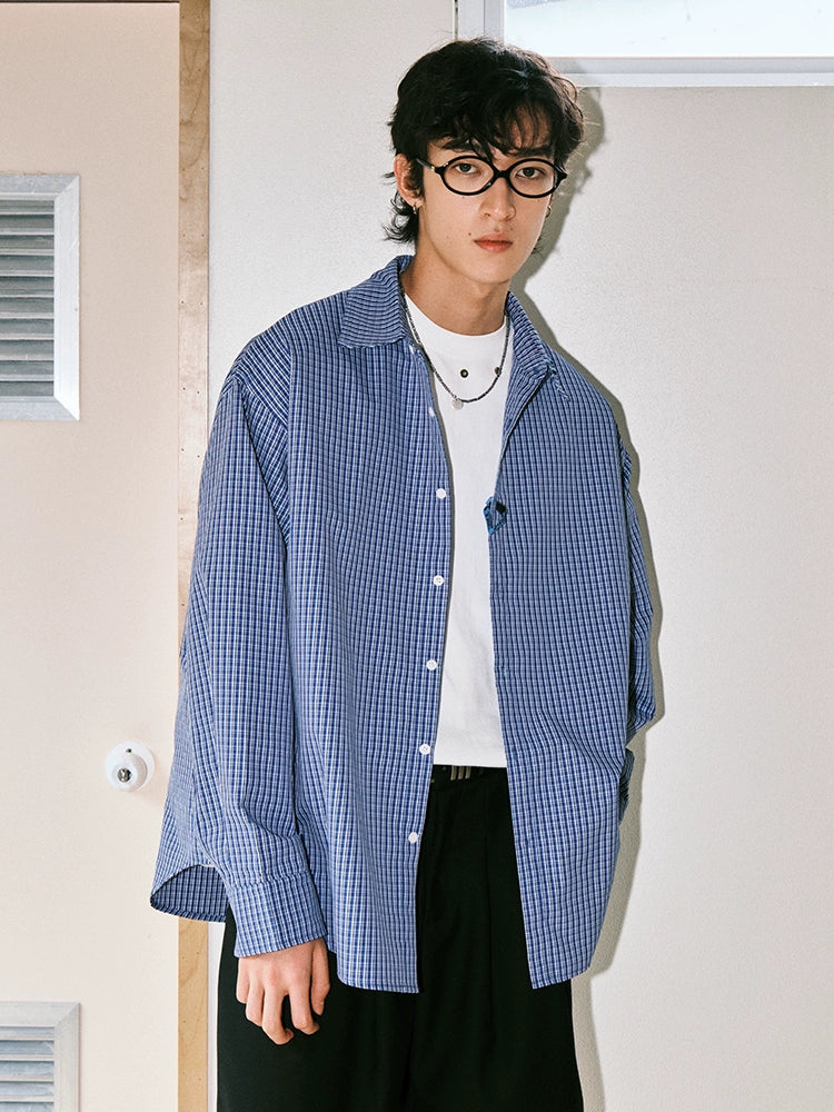 MATCHA STORY Casual Loose and Versatile Silhouette Long-sleeved Shirt