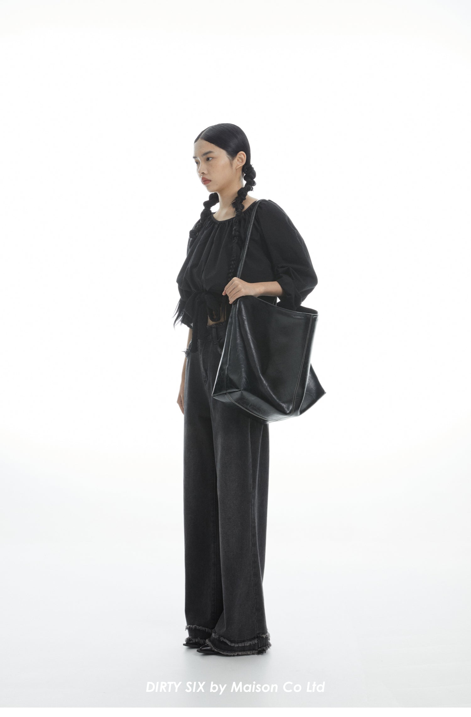 DirtySix Cow Leather Jill big pocket cowhide soft leather tote bag