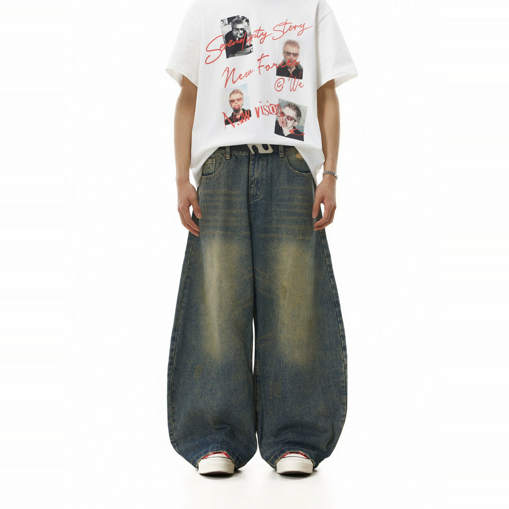 BTSG Retro Washed Yellow Mud Vertical Scimitar Jeans