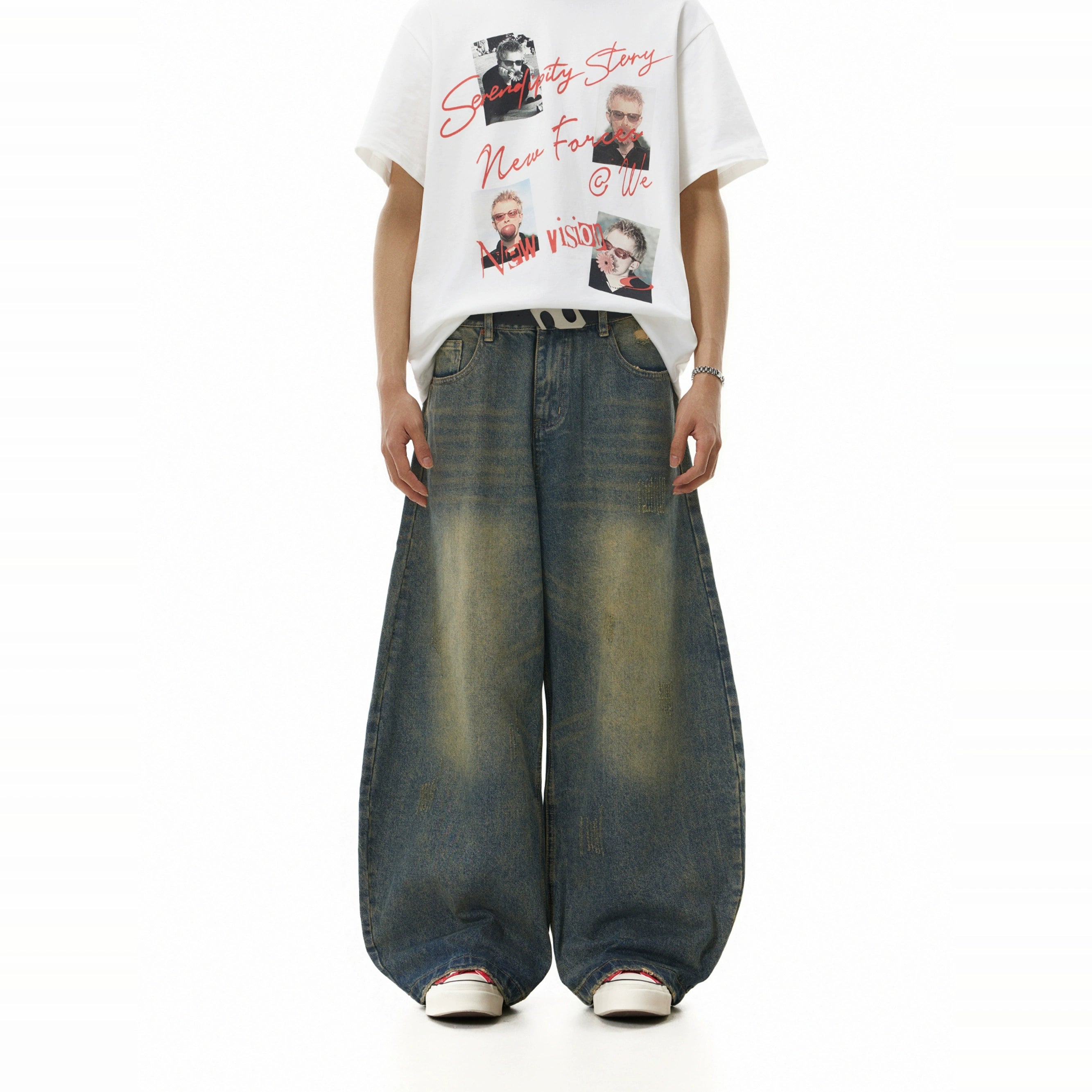 BTSG Retro Washed Yellow Mud Vertical Scimitar Jeans