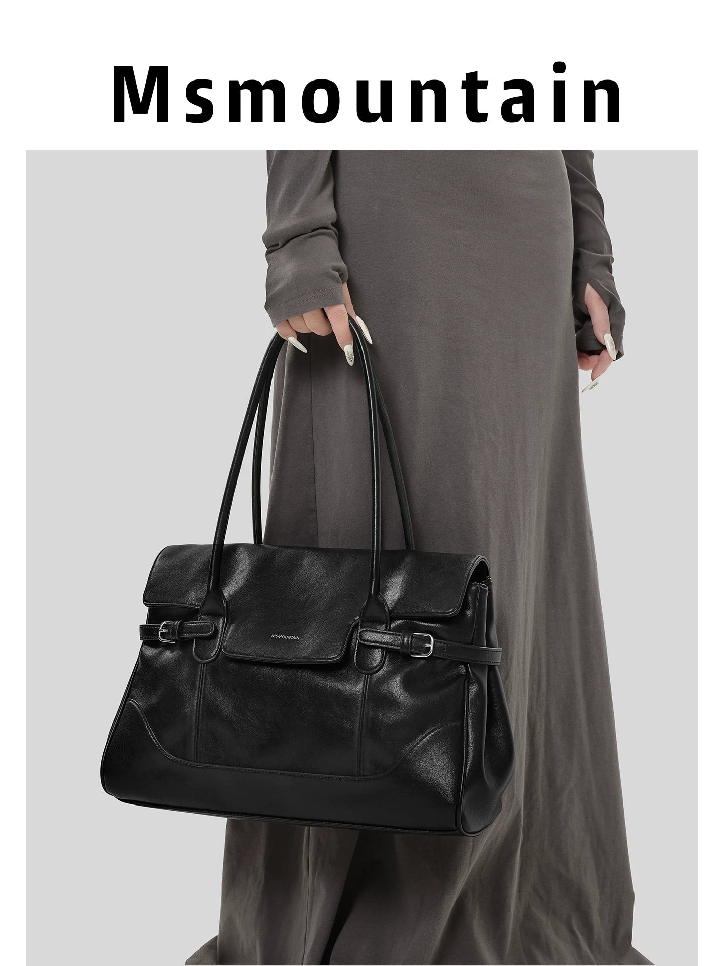 Msmountain Leather Large Capacity Premium Handbag