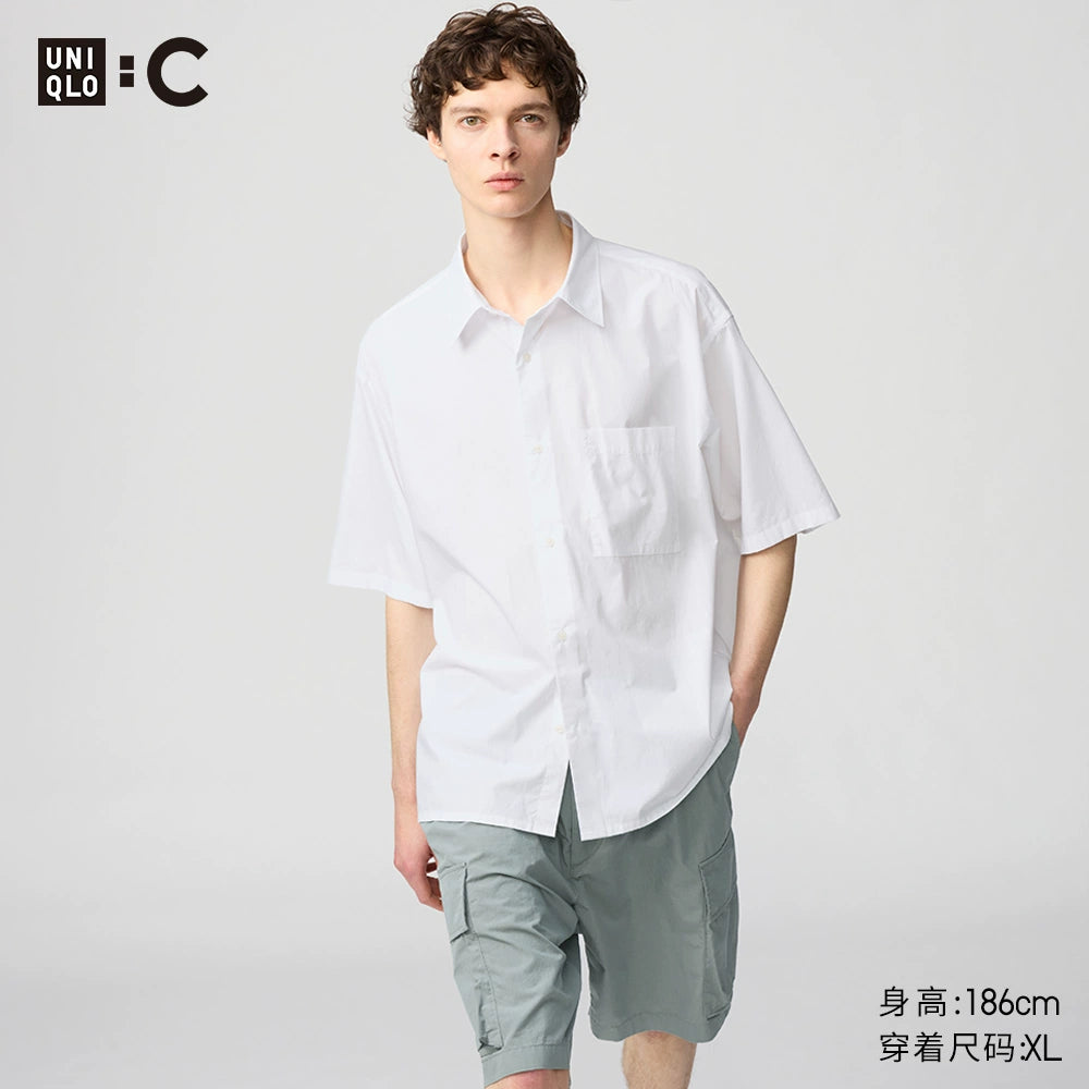 Uniqlo C series cooperative/men's and women's loose shirts/short-sleeved shirts casual and versatile 476246