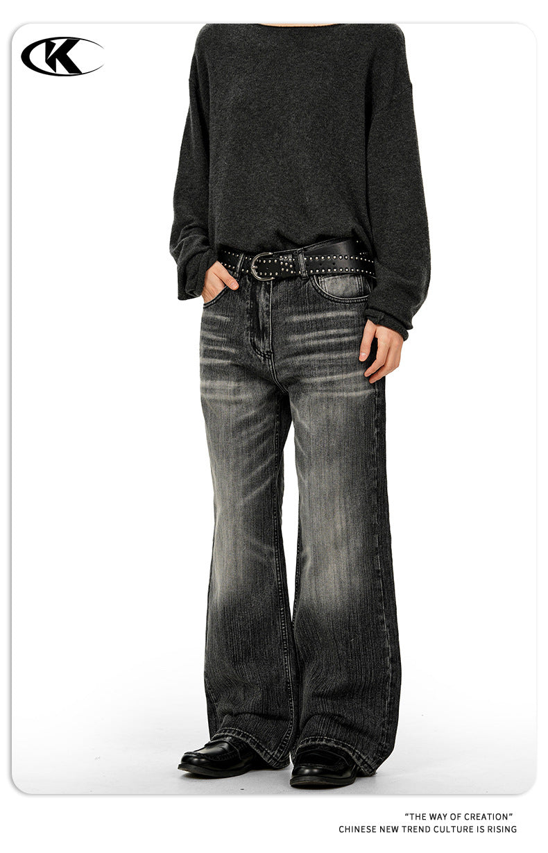11KN Vintage Loose and Versatile Wide Leg Straight Jeans