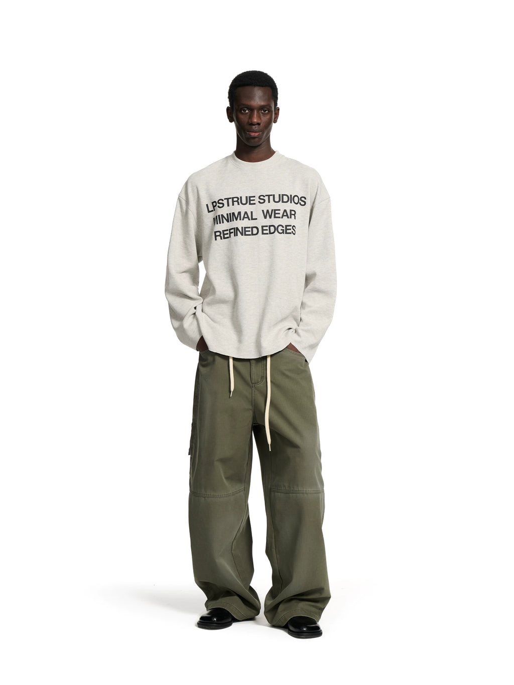 Loopsoon Monogram Print with Loose Relaxed Long Sleeves