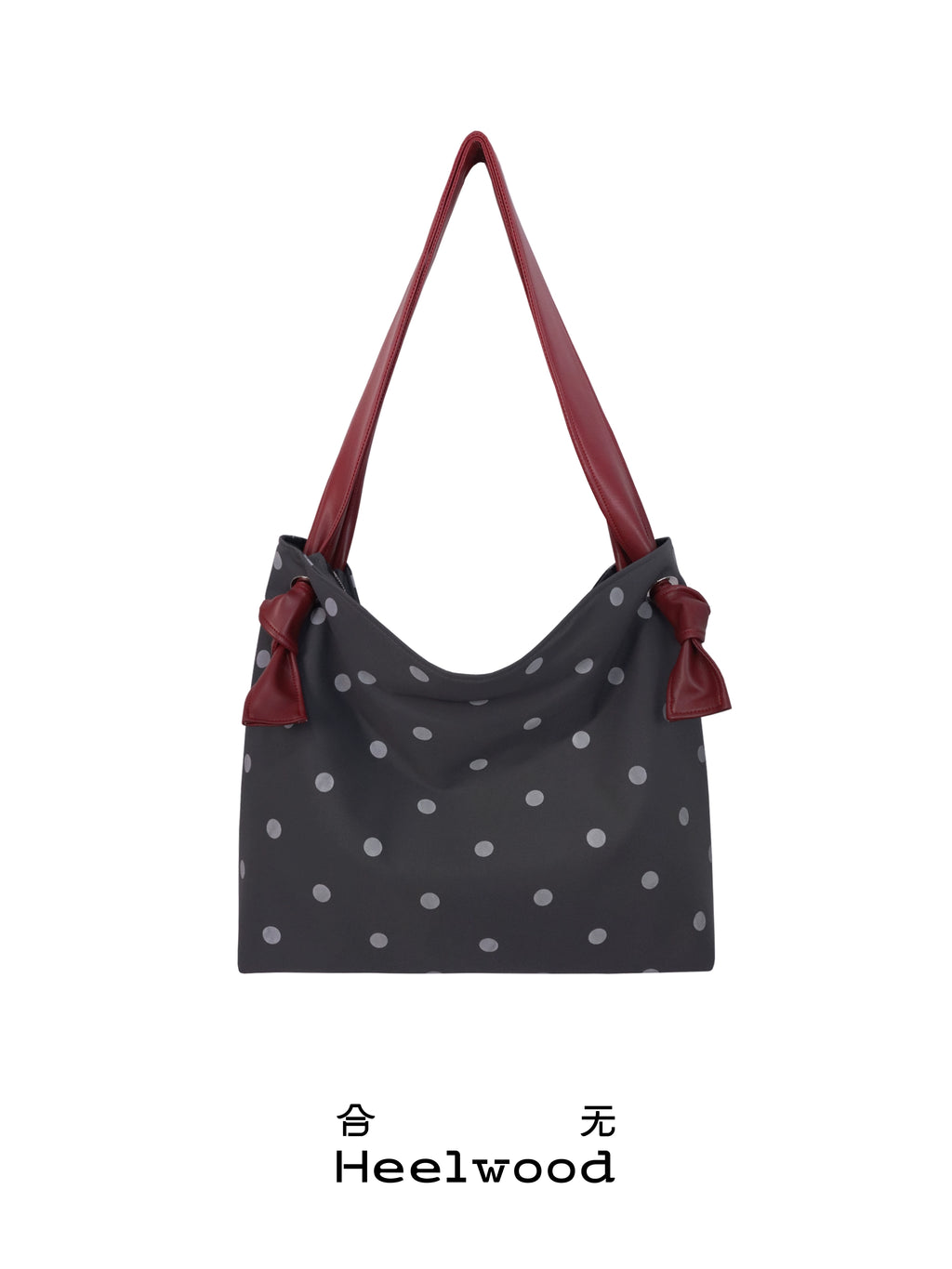 Heelwood Contrast Polka Dot Shoulder Tote Bag