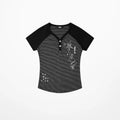 404MOB Henry Collar Color Matching Striped Tee