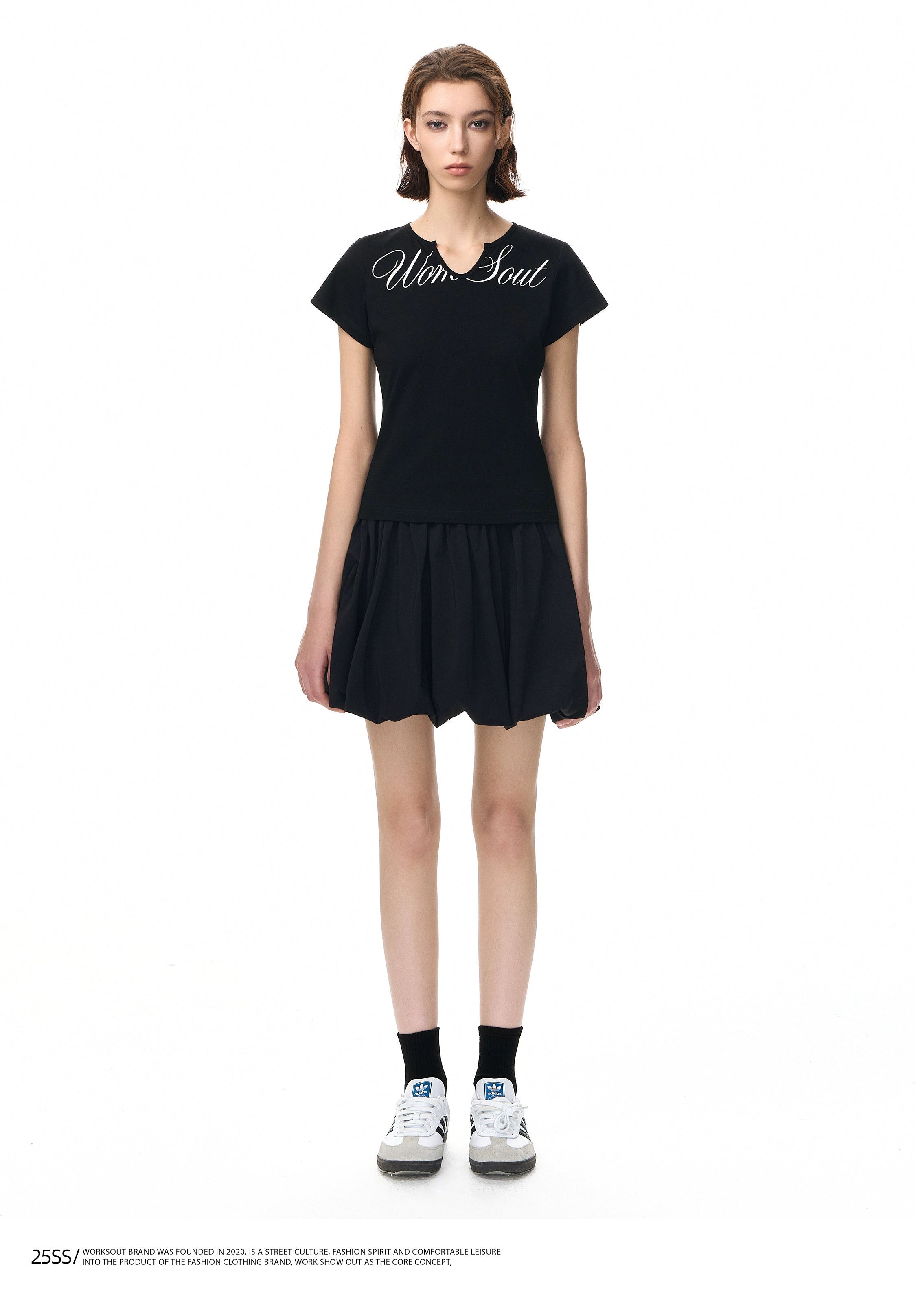 NICEBAD Slim Fit V Collar Body Printed Tee