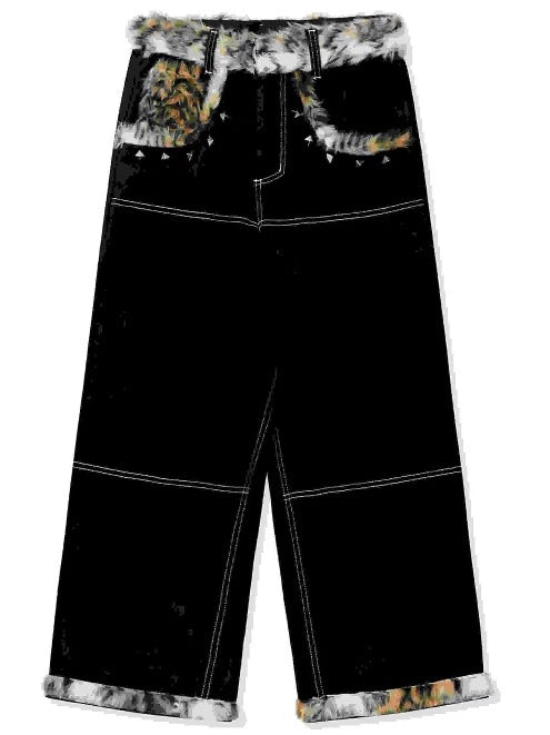 GameOne Double Snake Leopard Hip Hop Skateboard Jeans