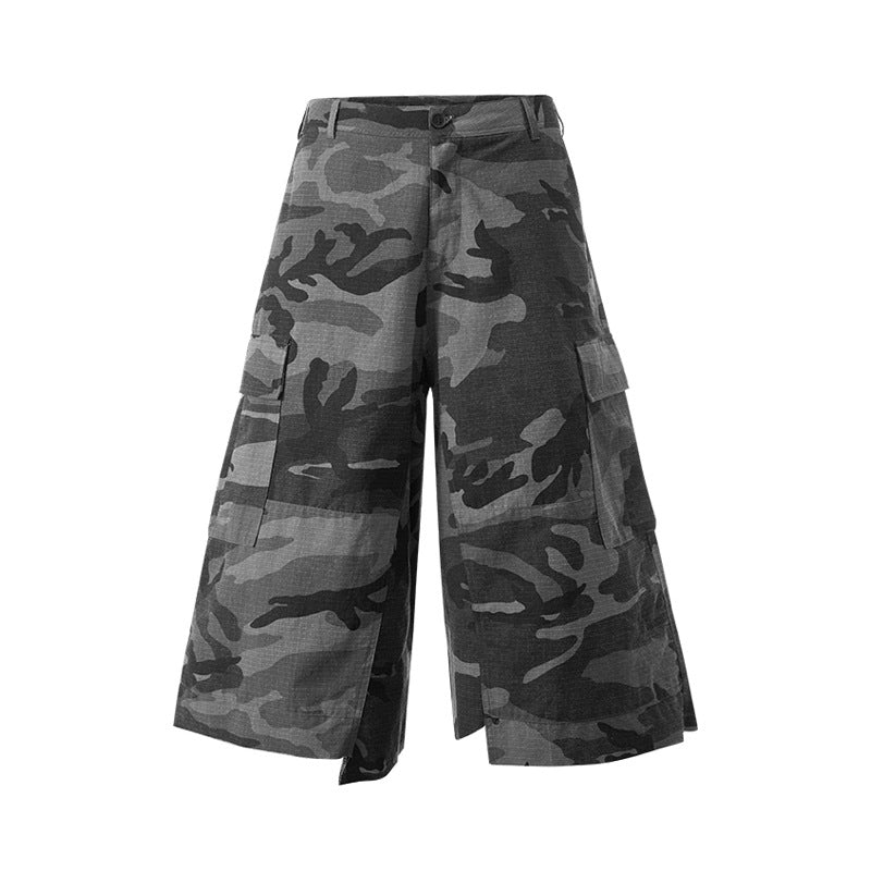 Inflation Checked Camouflage Tooling Cropped Shorts