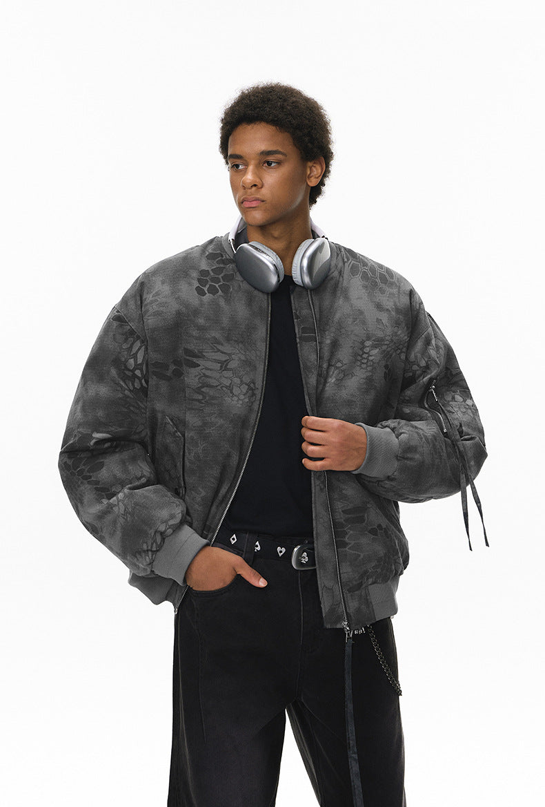 Inflation Camouflage Stand-up Neck Cotton Jacket