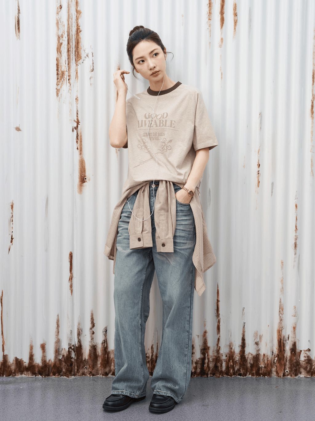 GOODLIVABLE Cool Shoulder Micro Loose Tee