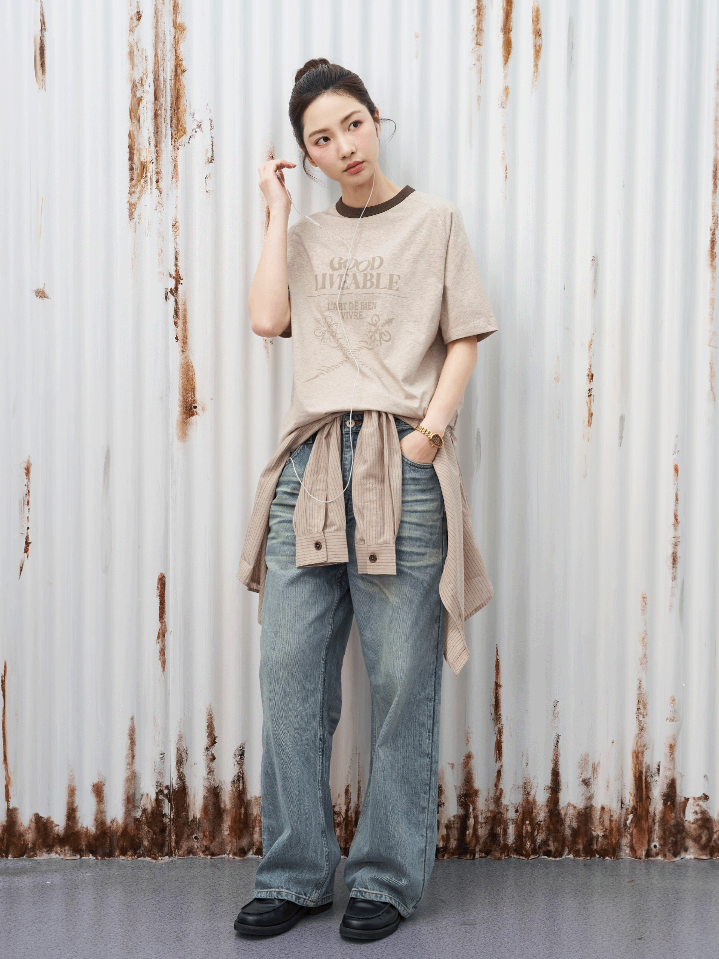 GOODLIVABLE Cool Shoulder Micro Loose Tee