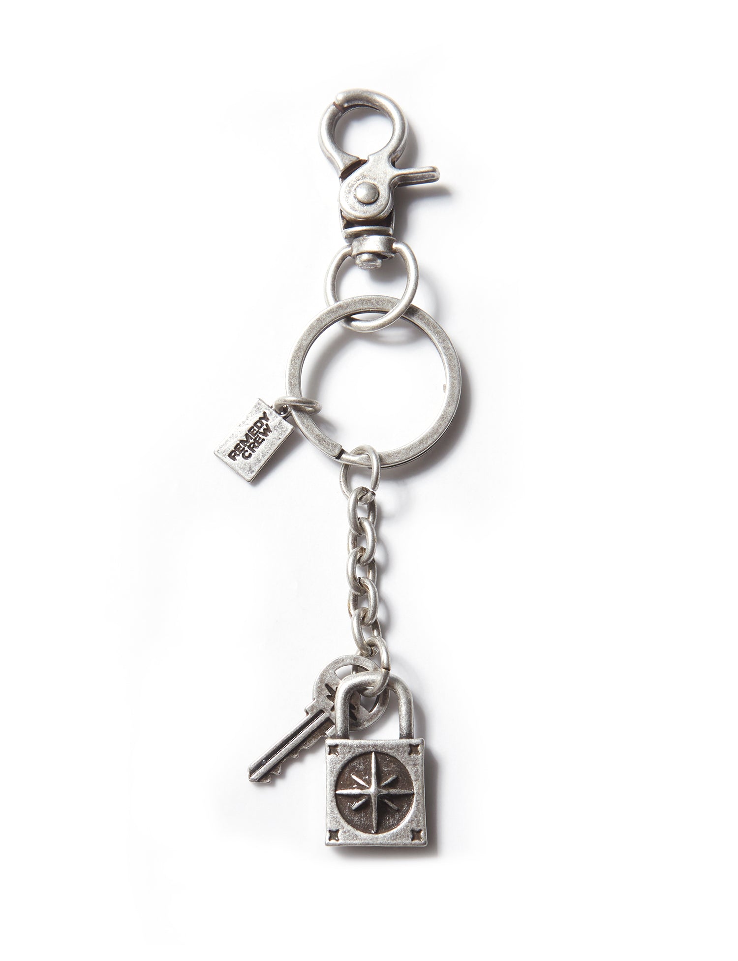 Remedy pendant lock key ring keychain